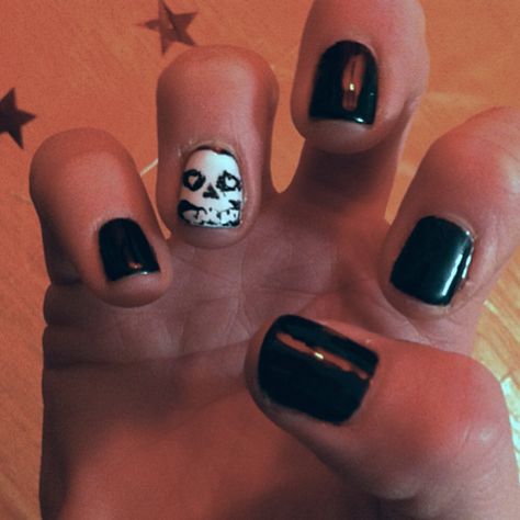 Misfits nail art #misfits #punk Misfits Nails, Gel Nail, Nail Ideas, Gel Nails, Nail Art, Nails, Beauty, Art, Nail Arts