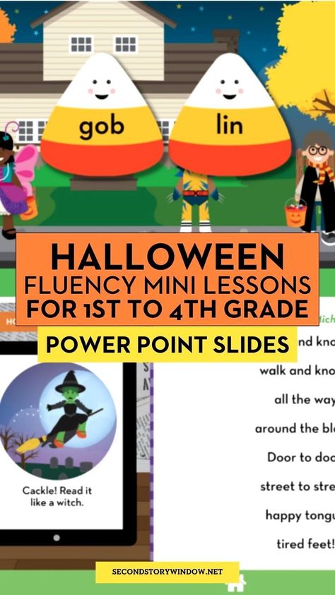 Here are some of our favorite Halloween fluency activities for your elementary students! These Halloween fluency passages have been created using power point and are perfect for first grade, second grade, third grade, and fourth grade. Add these fluency lessons to your lesson plans. Help elementary kids learn reading and writing with our fluency games and activities. Third Grade Classroom Setup, Third Grade Lesson Plans, Halloween Lesson Plans, Elementary Literacy Activities, Fluency Games, Learn Reading, Halloween Lesson, Fluency Activities, Fluency Passages