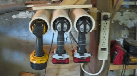 As a carpenter, having a cordless drill is a great addition to your work area; it eliminates the hazard of Drill Holder, Work Truck, Cordless Drill, Pvc Pipe, Working Area, Drills, Tool Box, Dyson Vacuum, Vacuum Cleaner