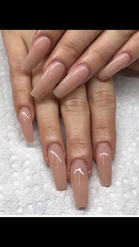 Acrylic Nails Brown Nude, Beige Nails Square, Beige Nails With Rhinestones, Brown Nails Ballerina, Nude Acrylic Nails Coffin, Beige Acrylic Nails, Nude Nails Brown, Nude Brown Nails, Brown Nude Nails