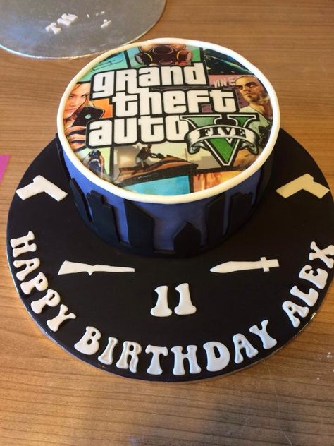 GTA Gta Birthday Cake, Gta Cake Ideas, Gta Cake, Computer Cake, Latest Birthday Cake, City Cake, Happy Birthday Wishes Cake, Birthday Wishes Cake, Cake Games