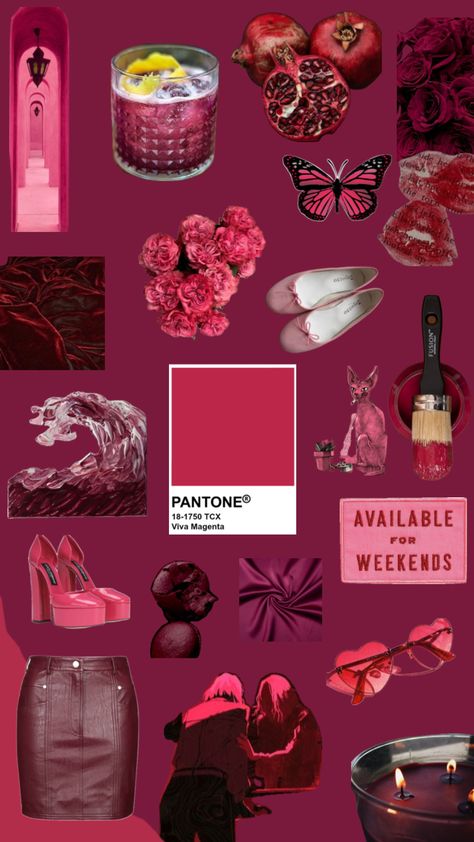 Raspberry Raspberry Moodboard, Raspberry Color Aesthetic, Raspberry Aesthetic, Raspberry Wallpaper, Chair Redo, Pantone Colour Palettes, Designer Portfolio, Raspberry Color, Aesthetic Moodboard