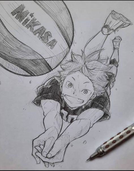 Hinata Sketch, Hinata Shoyo, Anime Drawing Books, Sketch Ideas, Easy Drawings Sketches, Cute Doodles Drawings, Anime Drawing, Art Drawings Sketches Creative, Cool Sketches