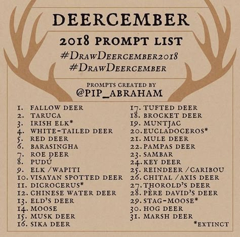 December is time to draw deers for #deercember 300 Drawing Prompts, Deer Sketch, 30 Day Art Challenge, Drawing Challenges, 30 Day Drawing Challenge, 31st December, 1st December, Art Journal Prompts, Drawing Ideas List