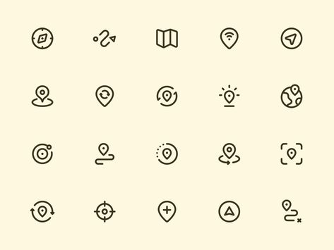 Myicons — Navigation, Maps line icons by Myicons✨ Navigation Logo Design, Iphone Symbol, Navigation Logo, Food Outline, Guide Icon, Track Logo, Bus App, Website Navigation, Map Icon