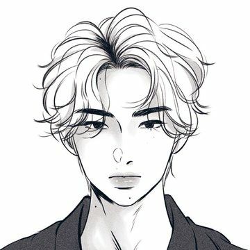 Niki Sketch Drawing, Enhypen Art Sketch Niki, Niki Fanart Enha, Kpop Art Reference, Niki Enha Drawing, Cute Male Hairstyles Drawing, Kpop Drawings Enhypen, Hair Ideas Drawing Boy, Enhypen Niki Drawing