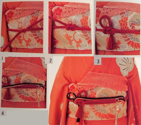 how to tie rope belt How To Tie Kimono Belt, Kimono Belt Diy, Japanese Kimono Accessories, Kimono Obi Bags, Kimono Accessories Japanese Hair, Japanese Mom, Kimono Japan, Modern Kimono, Japanese Festival