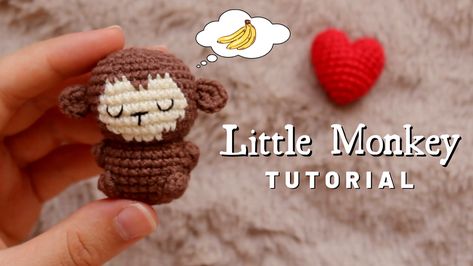 Crochet Keyring Free Pattern, Knitted Keychain, Crochet Figures, Crochet Monkey Pattern, Monkey Amigurumi, Amigurumi Monkey, Crochet Monkey, Keychain Ideas, Crochet Tutorial Pattern