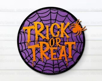 MadeBySannn - Etsy Trick Or Treat Dollar Tree Sign, Trick Or Treat Wood Sign, Trick Or Treat Door Sign, Trick Or Treat Door Hangers, Halloween Circle Signs, Beetlejuice Door Hanger, Halloween Round Wood Signs, Halloween Door Signs, Porta Halloween