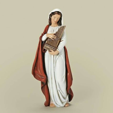 Saint Cecilia, St Cecilia, Santa Cecilia, Resin Stone, Brown Fits, Catholic Gifts, Nun Dress, Musician, Victorian Dress