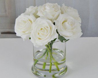 Flower Arrangements Diy Vase, Rustic Arrangements, Rose Floral Arrangements, Wedding Flowers Roses, Hydrangea Arrangements, Rose Centerpieces, Cheap Flowers, Diy Arrangements, Faux Floral Arrangement