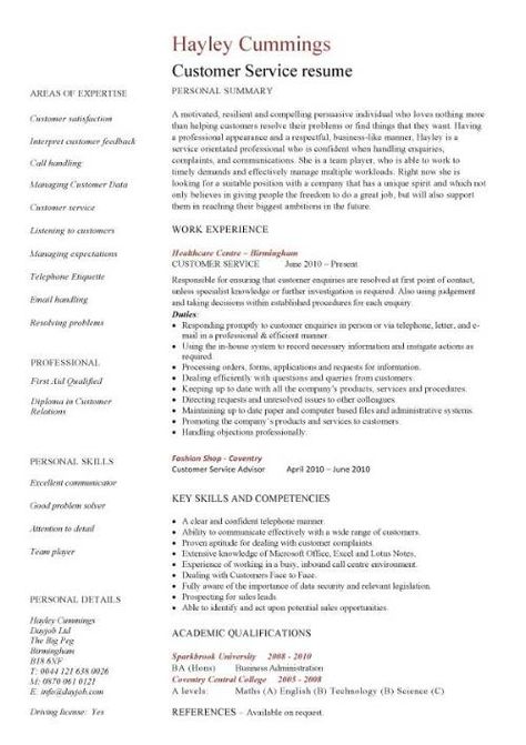 Hotel Receptionist, Customer Service Resume Examples, Customer Service Resume, Professional Resume Examples, Cv Writing, Sample Resume Templates, Sales Resume, Customer Service Jobs, Job Resume Examples