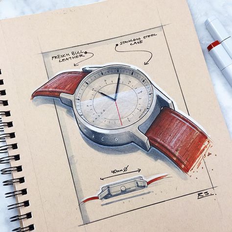 See this Instagram photo by @reid.schlegel • 5,800 likes Time Sketch, Watch Sketch, Watch Drawing, Realistic Drawing, Industrial Design Sketch, Toned Paper, Architecture Sketch, Realistic Drawings, Clock Design