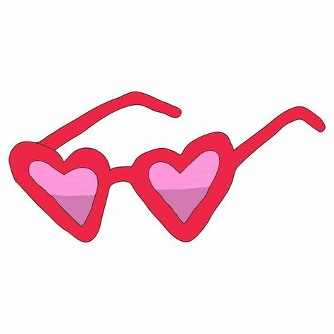 Heart Glasses Drawing, Bazar Ideas, Sunglasses Drawing, Sunglasses Illustration, Glasses Drawing, Tennis Sunglasses, Heart Shaped Glasses, Redbubble Stickers, Heart Glasses