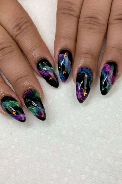 21 Exotic Birthday Nails Styles: Nail Art Ideas for Your Special Day - ReenaSidhu Aquarius Nail Art, Aquarius Nails Designs, Aquarius Birthday Nails, Exotic Birthday Nails, Aquarius Nails, Cute Summer Nail Ideas, Glamorous Birthday, Fruit Nail Designs, Birthday Nail Designs