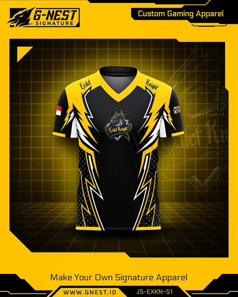 Jersey Esport / Gaming JS-EXKN-S1 Custom Gaming Apparel by gnest.id Jersey Esport Gaming, Gaming Jersey Design, Wrestling Uniform, Jersey Esport, Jersey Gaming, Jersey Ideas, Football Logo Design, Profile Dark, Esports Games