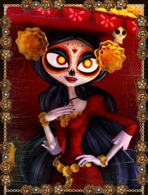 la muerte the book of life | Tumblr | La Catrina Y Los Muertos | Pint… The Book Of Life, Skull Makeup, Book Of Life, The Land, Red Dress, Makeup, Red, Make Up