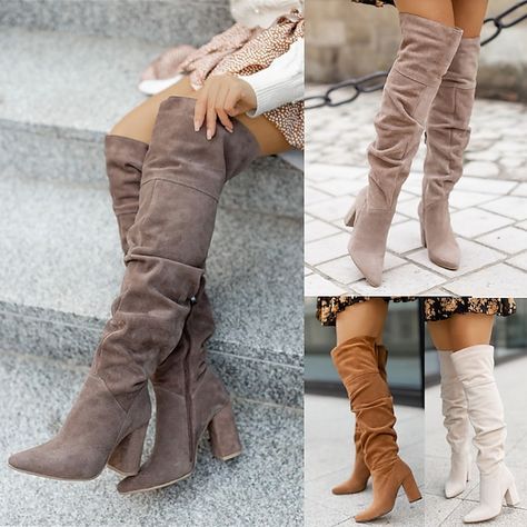 Trendy Boots For Women 2024, Fall Shoes Women, How To Wear Thigh High Boots, Knee Boots Winter, Tall Cowgirl Boots, Womens Thigh High Boots, Calf Length Boots, Knee High Boots Winter, Boots Thigh High