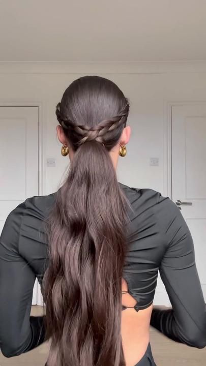 Reply to @harriet.elizabeth decorate your ponytail with braids #ponyta... | ponytail with braid | TikTok Easy Hair Designs, Updo Bun, Cute Quick Hairstyles, Easy Hairdos, Hair Curling Tips, Ponytail Hairstyles Easy, Hair Inspiration Long, Hair Healthy, Hair Tutorials Easy