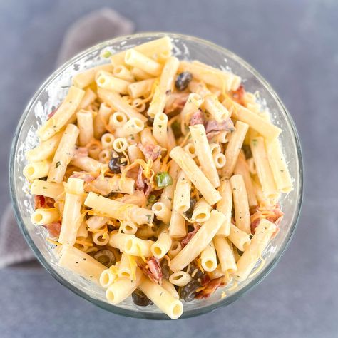 Bacon Ranch Pasta Salad Ziti Pasta Salad, Chicken Macaroni Salad, Pork Ribs Grilled, Bacon Ranch Pasta, Best Bbq Recipes, Slow Cooker Baked Beans, Bacon Ranch Pasta Salad, Cowboy Beans, Bbq Chicken Breast