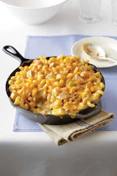 King Ranch Chicken Mac and Cheese Chicken Mac And Cheese Recipe, Leftover Chicken Recipes Easy, King Ranch Chicken Casserole, Chicken Mac And Cheese, Supper Tonight, King Ranch Chicken, Ranch Casserole, Southern Living Recipes, Ranch Chicken Casserole