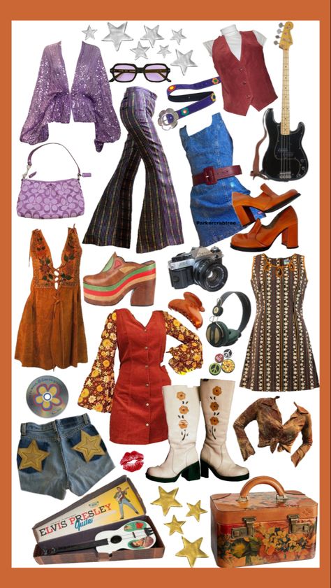 70s Set Outfit, 70 Women Fashion Vintage 70s, 1970s Clothes Png, 70s Funky Aesthetic, Funky 70s Fashion, Crazy Outfits Aesthetic, Disco Clothes 70s, Retro Outfits 70s Style Women, 70s Groovy Outfits