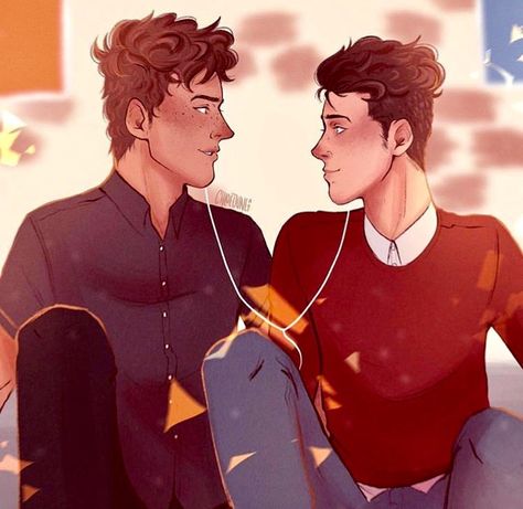 Arthur and Ben from “What If It’s Us”<<<<OH MY GOSH I JUST READ THAT BOOK FOR THE FIRST  TIME AND THERE'S FANART FOR IT??? I LOVE THIS SO MUCHHH Heres To Us Fanart, What If It's Us Fanart, Here’s To Us Book, What If It’s Us Book, Ben And Arthur What If Its Us, What If Its Us, What If Its Us Fanart, Aristotle And Dante, Becky Albertalli