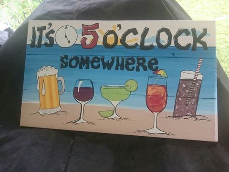 Its 5 o'clock Somewhere It’s 5:00 Somewhere Sign, Beach Murals, Frat Formal, 5 Oclock, Bali Surf, Beach Mural, Rock Designs, 5 O Clock Somewhere, Frat Coolers