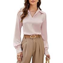 Satin Silk, Casual Work, Work Blouse, Work Casual, Long Sleeve Casual, Silk Blouse, Silk Satin, Shirt Blouses, Button Down Shirt