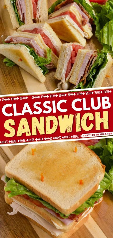 Club Sandwich For Party, Club Sandwich Wrap, Turkey Sandwich Ideas Cold, Turkey Blt Sandwich, Sandwich Grinder, Mayonnaise Turkey, Easy Sandwiches, Club Sandwich Recipes, Club Sandwiches