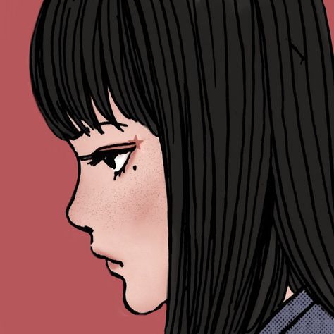 Tomie Junji Ito Icon Manga Tomie Smile, Tomie Kawakami, Tomie Junji Ito, Junji Ito, Profile Pics, Creepy Cute, Funny Cats, Profile Picture, Drawings