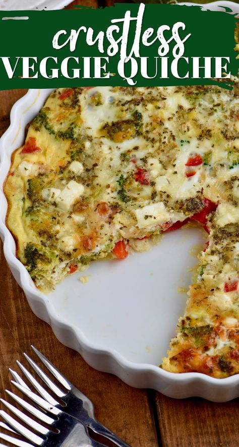 Vegetarian Quiche Recipes Easy, Vegetable Breakfast Ideas, Easy Crustless Quiche Recipes, Vege Quiche, Crustless Quiche Recipes Easy, Veg Quiche, Crust Less Quiche, Crustless Veggie Quiche, Breakfast Leftovers