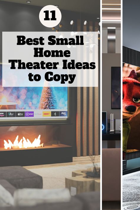 Feeling limited by your compact home? Say no more! 🙅 Discover magic in miniatures with our 11 Best Small Home Theater Ideas to Copy 🎥. Small can be spectacular, and your personal movie nights can be blockbuster too! 🌟 Pin now to get the best out of your small space possibilities! 📌 Entertainment Room Layout, Media Room Aesthetic, Media Room Decor Ideas, Small Entertainment Room, Home Theater Decor Ideas, Small Movie Room Ideas, Theater Room Ideas On A Budget, Diy Movie Theater Room, Small Media Room Ideas