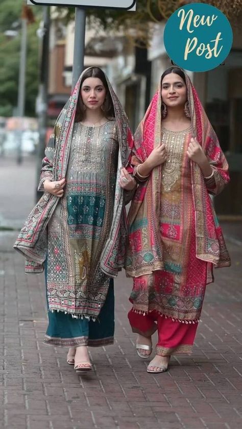 Get ready to stun everyone with these gorgeous Pakistani suits! Perfect for any occasion from parties to weddings and festivals. Available in sizes S to XL (up to 44 inches). Made with high-quality maslin material, these dresses are from Bridal Gallery and are stitched to perfection in India. #pakistani #indianfashion #bridalgallery #weddingattire #festivewear 😍😍 #eBay #eBayStore #eBaySeller #Nichtzutreffend #Pakistaner #maslin #Damen #mehrfarbig #BridalGallery #Indien https://ebay.us/VnXbGV Designer Dress Indian, Plazo Pant, Plazzo Suit, Silk Kurti Designs, Bridal Gallery, Pakistani Suit, Hand Embroidery Dress, Pakistani Fancy Dresses, Viral Reels