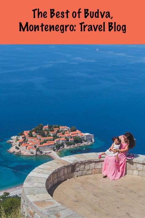 Sveti Nikola view point daughter & mother; The Best things to do in Budva, Montenegro Travel Blog Budva Old Town, Montenegro Itinerary, Sveti Stefan Montenegro, Sveti Nikola, Montenegro Beach, Sveti Stefan, Budva Montenegro, Montenegro Travel, Activities For Adults