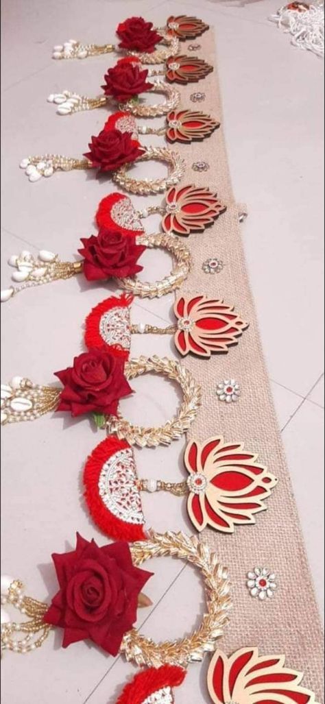 beautiful and stylish christmas home decoration designs Diwali Toran Decorations Doors, Wall Hanging For Diwali, Diy Toran, Diwali Toran, Toran Designs, Toran Design, Bicycle Crafts, Door Toran, Diwali Activities