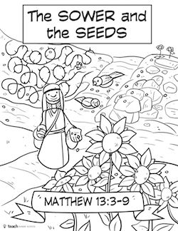 Color Crafts For Kids, Parable Of The Sower For Kids, Sunday Coloring Pages, Sunday School Coloring Sheets, Bible Parables, Parable Of The Sower, Jesus Coloring Pages, Parables Of Jesus, Preschool Bible