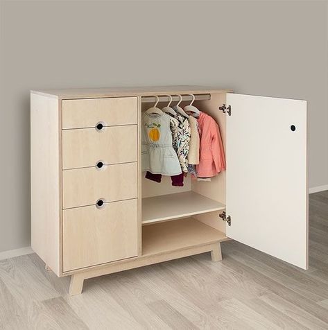 Baby Small cupboard by haq furniture Price 14500 DM us for inquiries WhatsApp us on 03266909776 Wardrop Design Bedroom Wood, Muebles Para Bebes Ideas, Baby Wardrobe Design, Montessori Baby Bed, Montessori Closet, Baby Wardrobe Ideas, Kids Cupboard, Baby Cupboard, Montessori Wardrobe