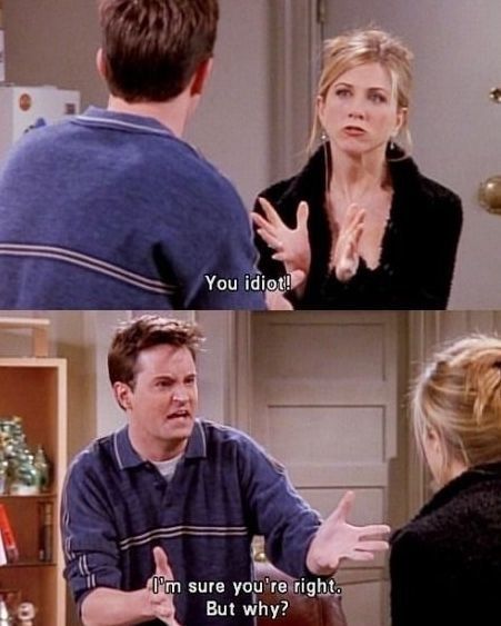 When she couldn't help but yell at Chandler for ruining one of her dates. 16 "Friends" Moments That Prove Rachel Was The Most Savage Of Them All Friends Tv Quotes, Friend Jokes, Friends Scenes, Friends Episodes, Friends Cast, Ross Geller, Friends Tv Series, Friends Moments, Film Anime