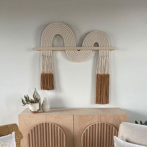 Macrame Wall Hanging Ideas, Boho Crafts Diy, Cushion Cover Designs, Diy Weaving, Interior Design Mood Board, Macrame Decor, Wave Design, West Elm, Macrame Wall