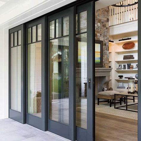 Patio ideas that will make your outdoor space amazing Sliding Door Design, Farmhouse Front Door, Front Door Entrance, Entrance Design, Hus Inspiration, Open Door, Design Exterior, Interior Barn Doors, Style At Home