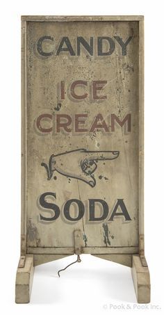 Love this vintage sign---and this sold for $1,920 at an auction??????!!!!!  You're kidding me!!!! Vintage Signs Decor, Ice Cream Sign, Painting Wood Paneling, Signs Decor, Primitive Signs, Ghost Signs, Ice Cream Candy, Trade Sign, Antique Signs