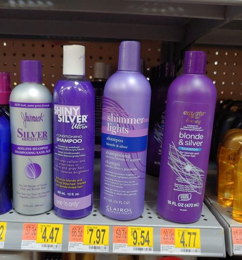 Conditioner Curly Hair, Purple Conditioner, Silver Shampoo, Silver Blonde, Silver Lights, Light Blonde, Curly Hair, Blonde Hair, New Look