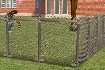 Mod The Sims - *UPDATED WITH GATES* A Chain Link Fence! (New Mesh) - shiny and dingy Sims 4 Chain Link Fence Cc, Sims 4 Metal Fence Cc, Sims 4 Fence And Gate Cc, Chain Fence, Los Sims, Metal Fence, Chain Link Fence, Sims 4 Build, Ts4 Cc