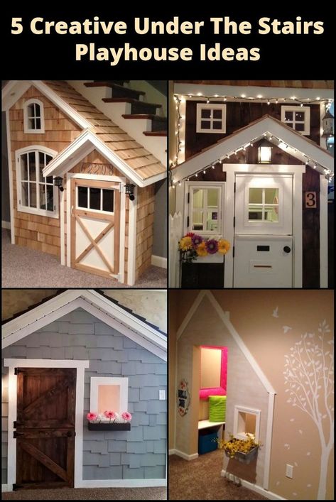 Under The Stairs Playhouse Ideas: Transform that unused space into a magical realm for imaginative play! Indoor Playhouse Ideas, Play Houses For Kids, Closet Playhouse, Under Stairs Playhouse, Under Stairs Playroom, Stairs Indoor, Under Stairs Nook, Storage Stairs, Grandkids Room