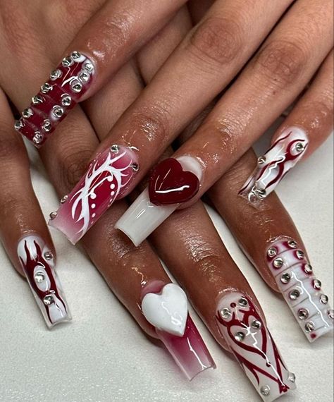 Rave Nails, Concert Nails, Vday Nails, Goth Nails, Edgy Nails, Nail Designs Valentines, Grunge Nails, Stiletto Nails Designs, Acrylic Nails Coffin Pink