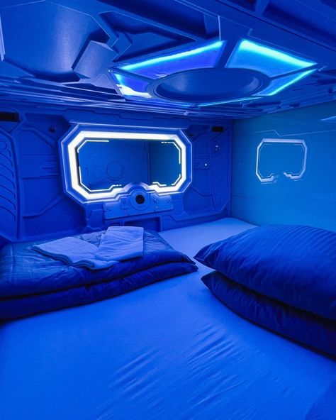 Ever wondered what it’s like to sleep in space? 🚀 At Space Night Capsule Hostel in Berlin, you can experience it! Our futuristic pod felt like stepping into a sci-fi movie – complete with glowing lights and all the space vibes 🌌 The pod was comfy, cosy, and perfect for a unique sleep! Luggage? Locked up safely in the lockers outside the pod. It’s a hostel so bathrooms are shared - each stall has a shower, basin, and toilet for privacy and convenience. Have you ever stayed in a sleeping pod... Sci Fi Sleeping Pod, Airport Sleeping Pods, Capsule Room, Sleep Pods, Sleep Pod, Space Vibes, Pod Hotels, Sleeping Pods, Shower Basin