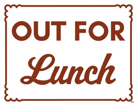 Let people know that you're on a short lunch break with one of these 15 FREE printable out to lunch signs. Print from any personal printer! Out To Lunch Sign, Text Aesthetic, Broken Screen, Out To Lunch, Tv Units, Lunch Break, Free Sign, Tv Unit, Free Printable