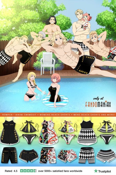 Tokyo Revengers Manji Gang Summer Collection in Women Beach Shorts, Mens Beach Shorts, Active Wear set, Romper, Bikini Swimsuit, One Piece Swimsuit, and Round Beach Towel at Fandomaniax. Takemichi Hanagaki, Manjiro Sano, Ken Ryuguji, Keisuke Baji, Chifuyu Matsuno, Kazutora Hanemiya, Takashi Mitsuya, Hakki Shiba, Nahoya Kawata, Souya Kawata, Yasuhiro Muto, Seishu Inui, Hajime Kokonoi, Izana Kurokawa, and Taiju Shiba Akatsuki Funny, Tokyos Revenge, Snk Cosplay, Anime Toon, Tokyo Ravens, Funny Videos Clean, Anime Music, Beach Art, Tokyo Revengers