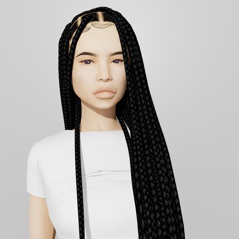 Sims 4 Black Braids Cc, Sims 4 Hair Cc Black Female Alpha, Sims Hair Braids, Sims 4 Cc Mods Patreon Hair, Sims 4 Cc Lace Front Wig, Sims Cc Hair Braids, Sims 4 Cc Braids Hairstyles, Sims 4 Teen Cc Hair, Sims 4 Cc Lace Wig